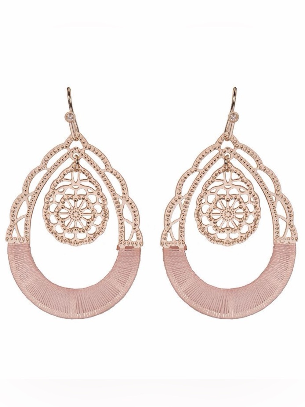 LC Lauren Conrad Mixed Media Filigree Statement Drop Earrings